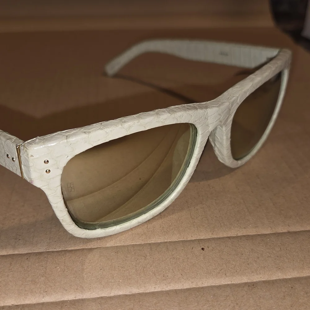 Linda Farrow Python Sunglasses Women's Light Greenish Frame Authentic Designer - Picture 2 of 16